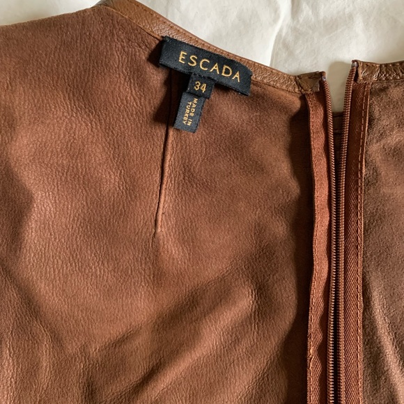 Escada Soft Luxurious Leather Weave Blouse - Picture 11 of 15